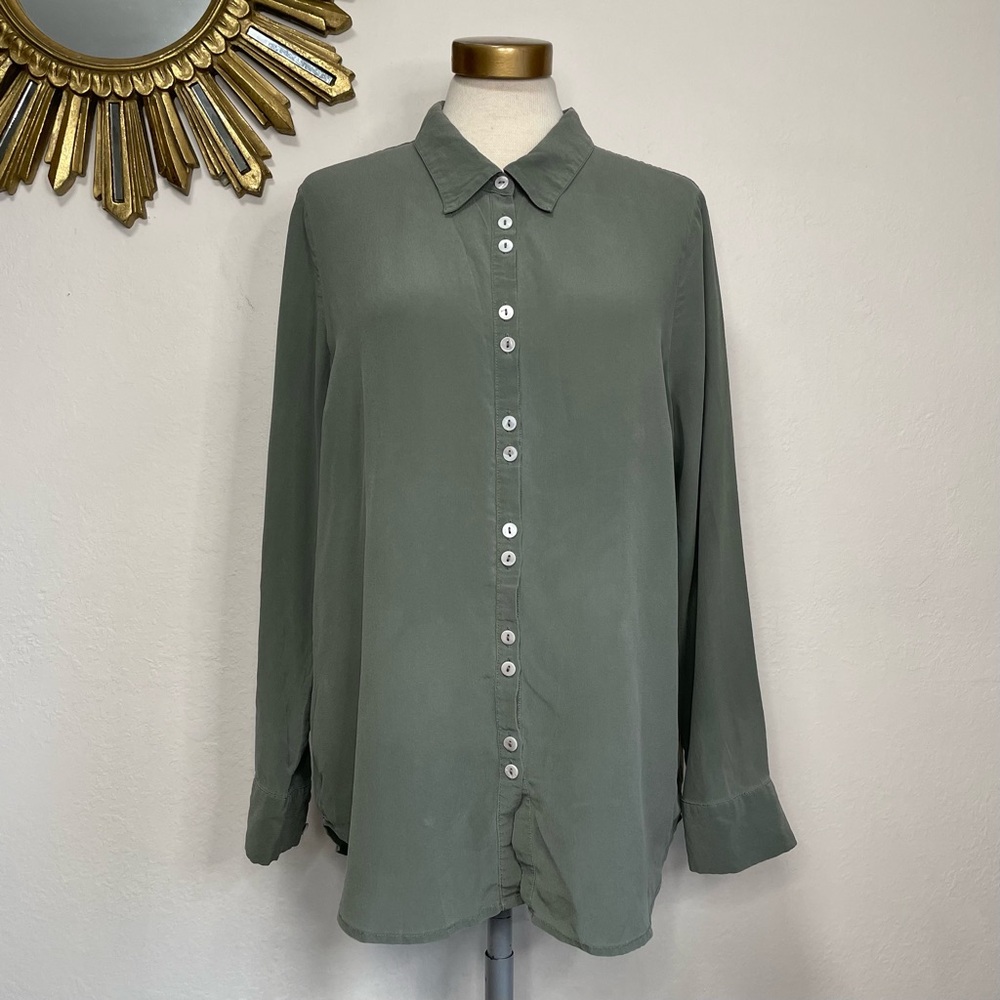 Soft Surroundings Silk Button Down Long Sleeve Top - image 4